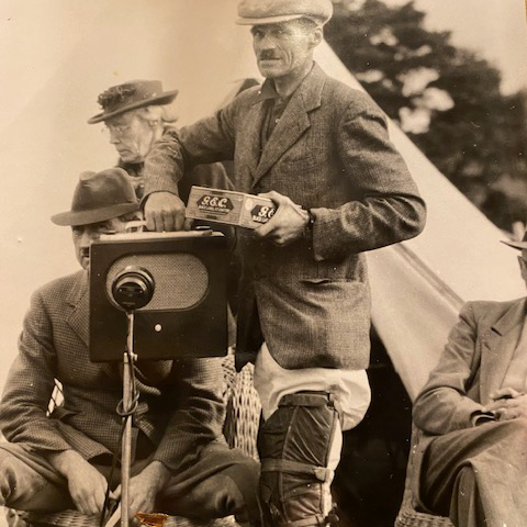 NFPC Spectator A historical image showing a spectator at NFPC in the mid 1900's